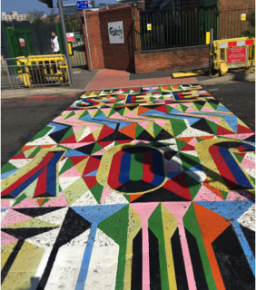 Painted road crossing