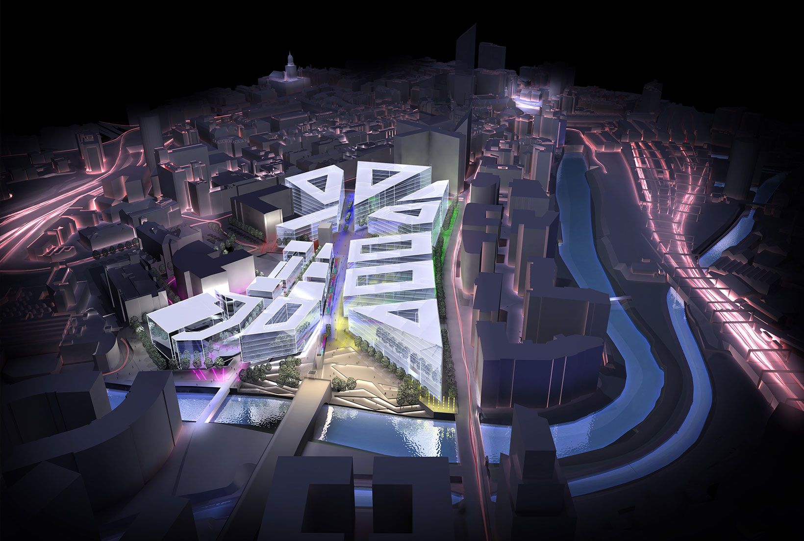 Wellington Place nightshot