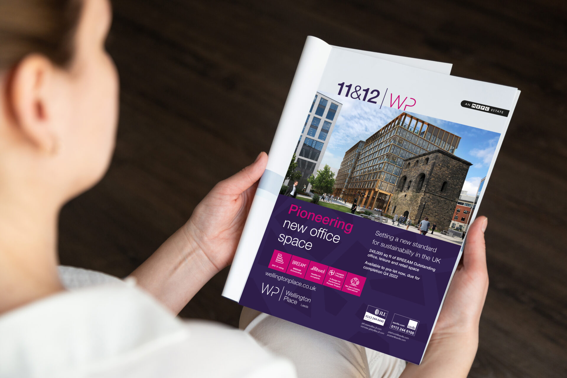 Beautiful,Female,Hands,Holding,White,Magazine,With,Blank,Cover,Mock