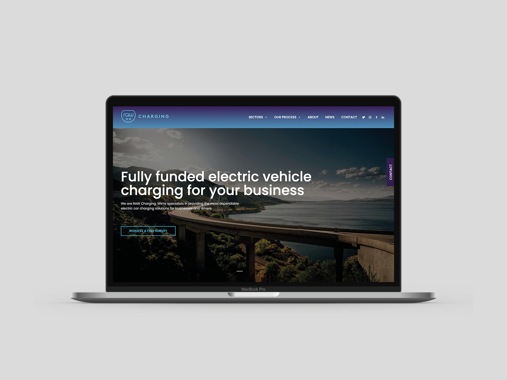 Raw Charging - Single MacBook Mockup - 1630px x 1222px